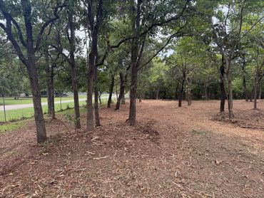 Tree clearing for a playground in Jones, Oklahoma.