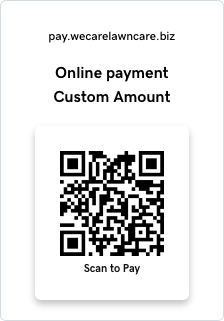 QR code payment for custom amount at wecarelawncare.biz.