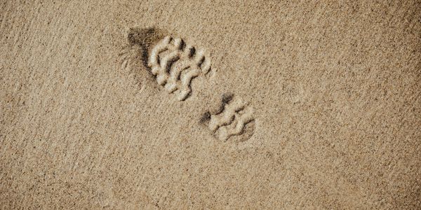 Impact footprint on beach