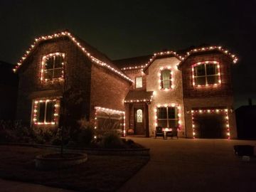light install, Christmas lights, holiday lights, house lights, outside decor, Christmas lighting