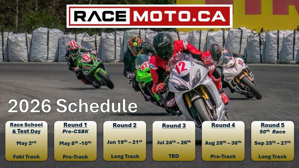 2026 motorcycle race schedule from RaceMoto.ca.