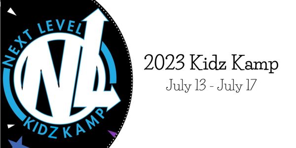 Logo for 2023 Kidz Kamp, July 13 to July 17.