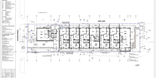 Drafting services. Building plans showing all working drawings for a new building design. 