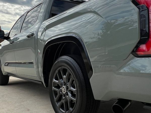 Ceramic coated truck in driveway.