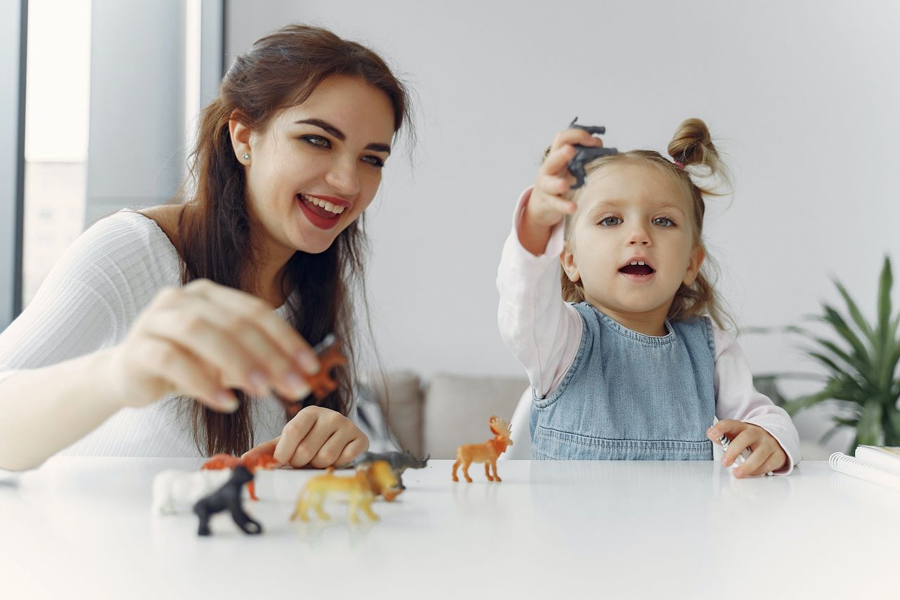 What are the benefits of animal figurines in toddler play?