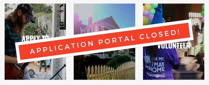 Banner shows 'Application Portal Closed' over images of applying and volunteering.