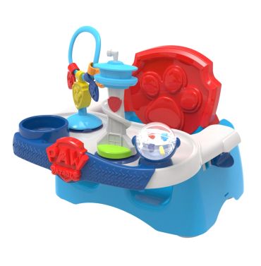 Colorful Paw Patrol themed baby activity center.