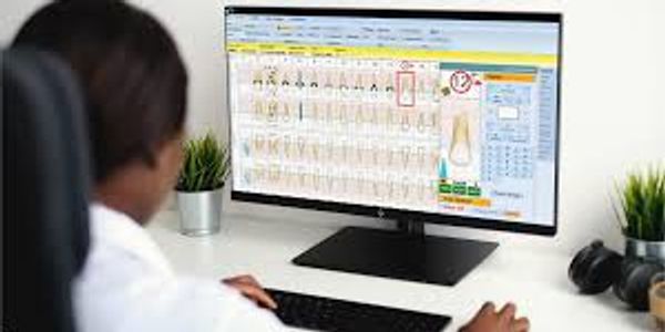 dental professional looking through medical records