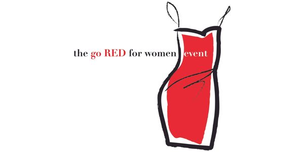 a red dress with text that reads "the go RED for women event"