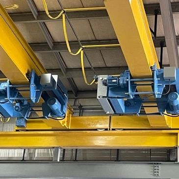Single Girder overhead cranes with Gantron Wirerope Hoists, Conductor Bar System and Runway System