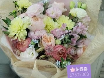 歐洲玫瑰，大理花，進口花束