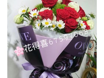 紅玫瑰，花束，玫瑰花束