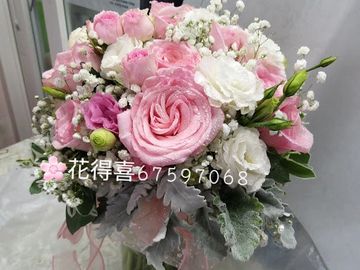 玫瑰花球，結婚花球，鮮花花球，手棒花