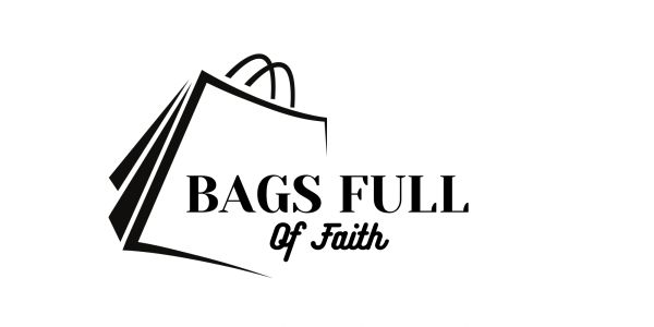 Logo featuring shopping bags with the text 'BAGS FULL of Faith'.