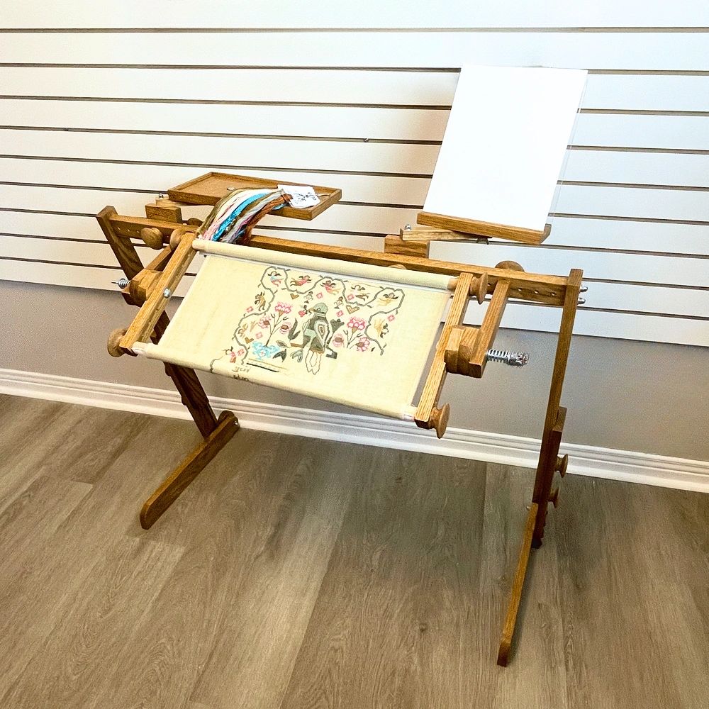 Cross Stitch Stand, Floor Wooden Cross Stitch Machine, Floor Stand