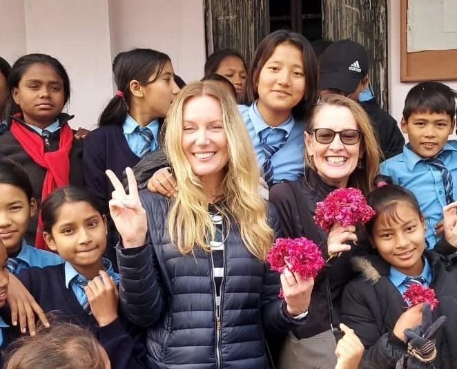 Pipal Tree volunteers at Bhatighadi school in Nepal.