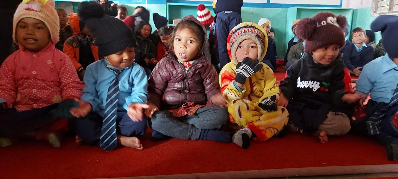 Nepalese infants at a school in south Nepal supported by Pipal Tree and The Mithila Wildlife Trust.