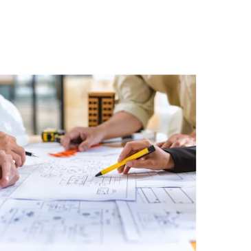 People discussing a layout
