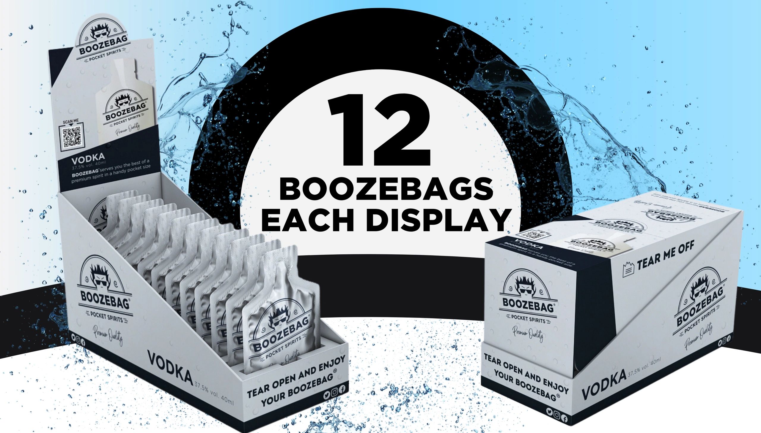 Boozebag counterdisplay Vodka - Ice cold vodka - Toonbankdisplay