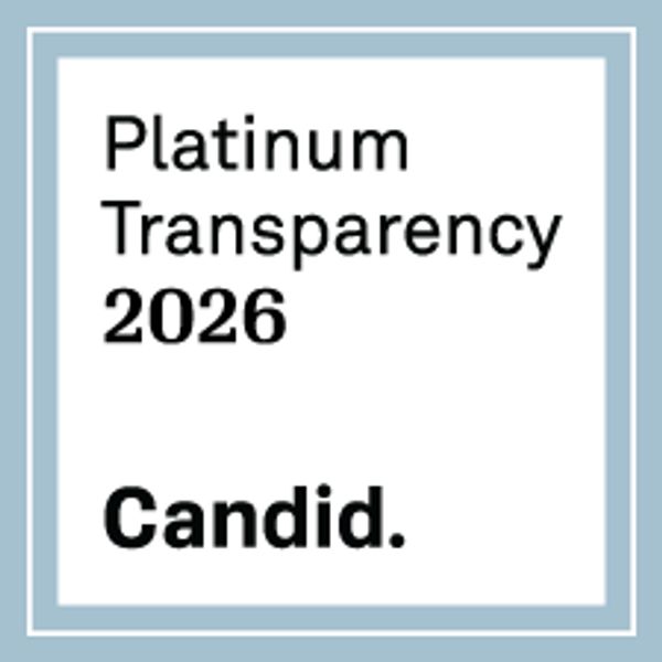 Platinum Transparency 2026 Candid badge with a light blue border.