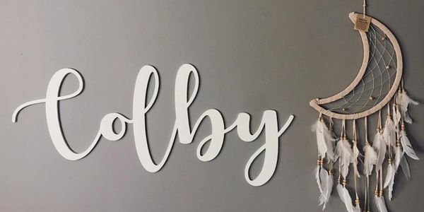 Personalized Baby Nursery Wall Name, Laser cut Children's Home Decor signs, wooden, acrylic and mirror acrylic finishes 