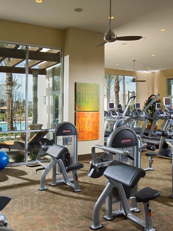 Modern indoor fitness center