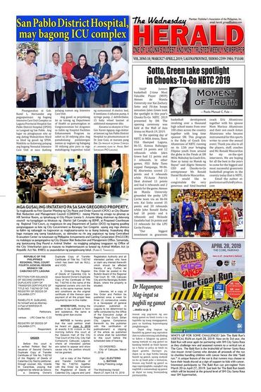 The Wednesday Herald Laguna Province s Weekly Newspaper Home
