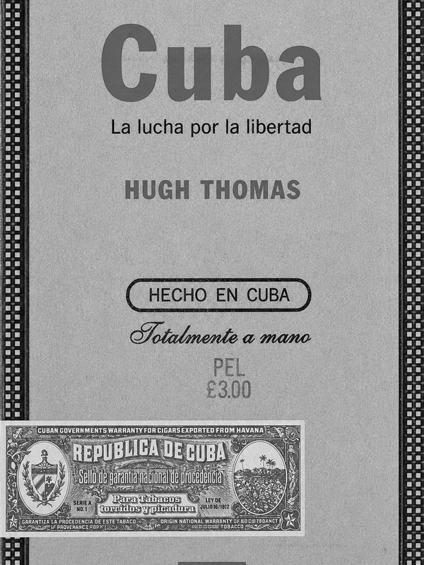 Cuban cigar label with nationalist and handcraft claims.