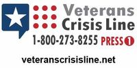 Veterans Crisis Line contact and website info.