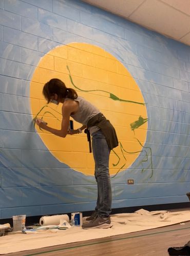 Rockand Elementary School mural 6-2021
School mascot, the raptor with a positive message