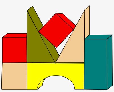 A picture of colorful toy blocks. 