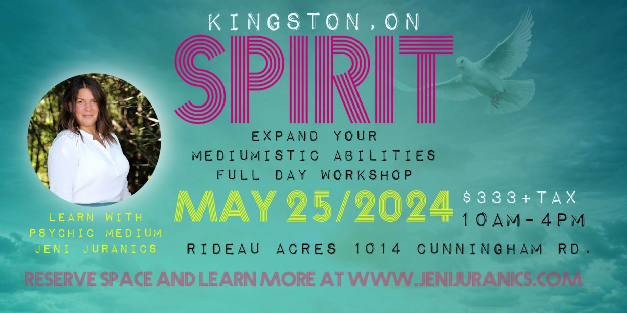 Workshop on mediumistic abilities with psychic medium Jeni Juranics in Kingston, ON on May 25, 2024.