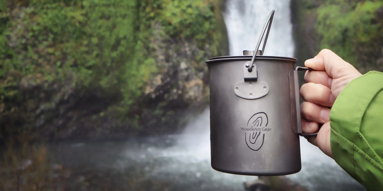 WoodKnot Gear Coffee Press, Titanium Coffee Press