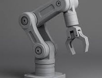 A sleek, gray robotic arm with a claw-like gripper on a neutral background.