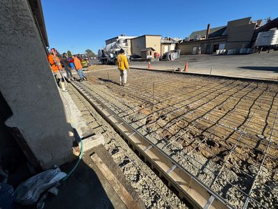 rebar installation of structural concrete pad