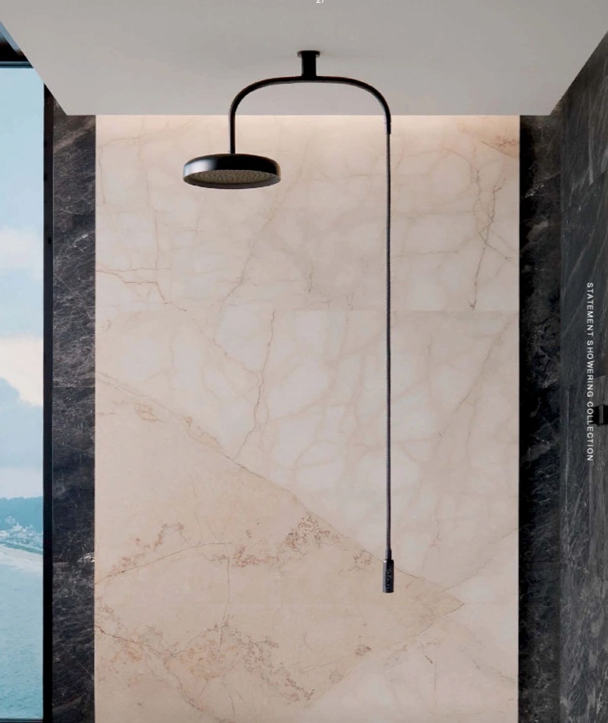 abba construction group KOHLER STATEMENT SERiES CEILING SHOWER WITH WAND SATIN BLACK.