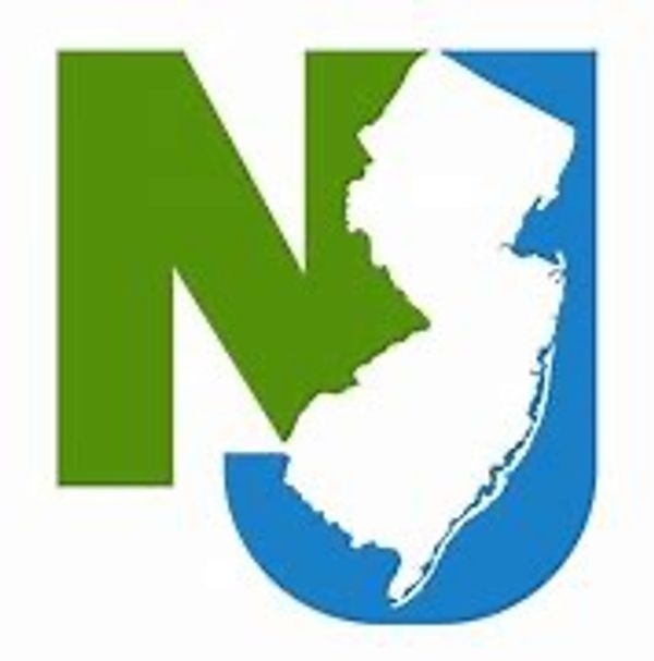 official logo of new jersey.  green letter "N" with outline topo of new jersey representing the "j"