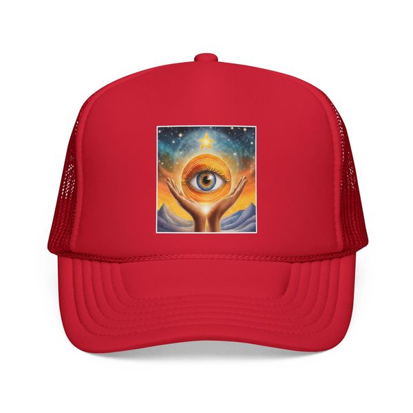 all seeing eye on hands hat