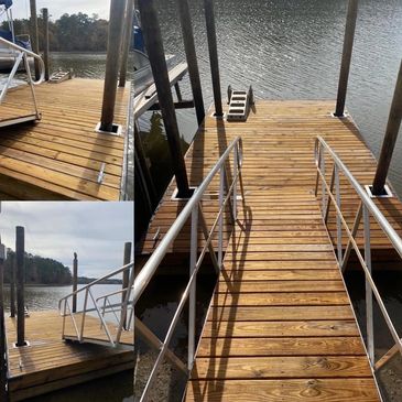 Dock wash and weatherproof sealant to clean and protect increasing life span of wood! 