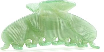 Green translucent hair claw clip.