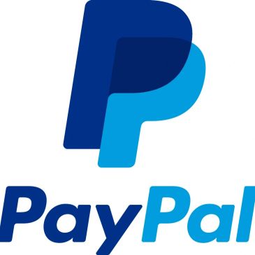PayPal logo with overlapping blue P letters.