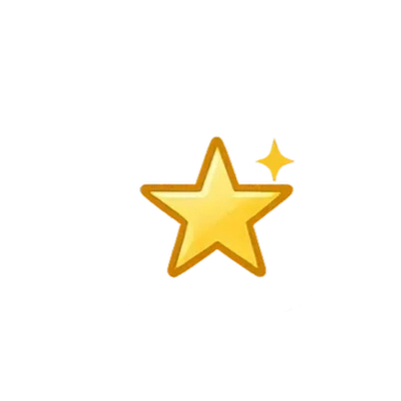Shiny golden star with sparkles.