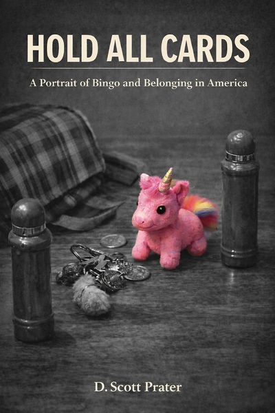 Cover of Hold All Cards.  All of the items shown are significant to the book.  Read it and find out 