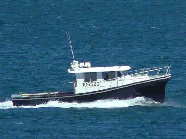 The vessel Eagle Leader steaming south bound for George's Island, Halifax, NS.
