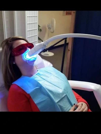 Client getting her "Teeth Whitened"