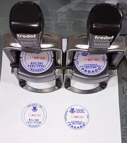 Sello fechador autoentintable profesional de 4 cm diámetro 