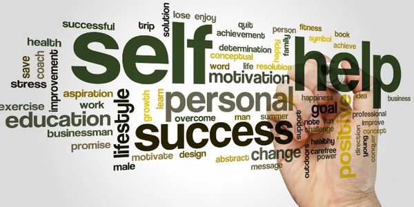 Graphic featuring self-help, motivation, and success themes, representing available resources.