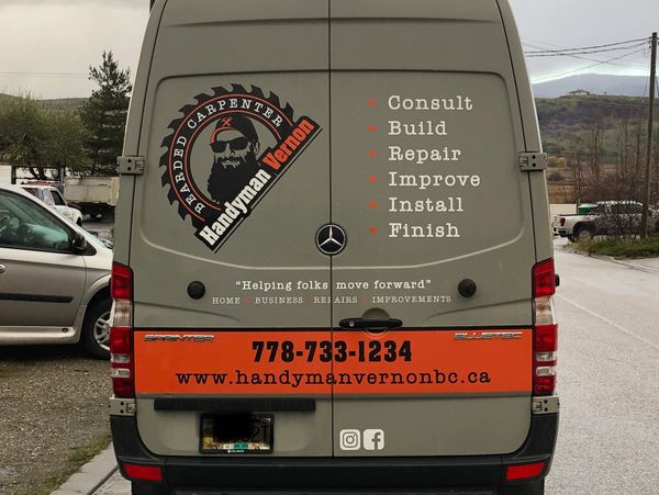 Handyman Vernon bc van advertisement. 