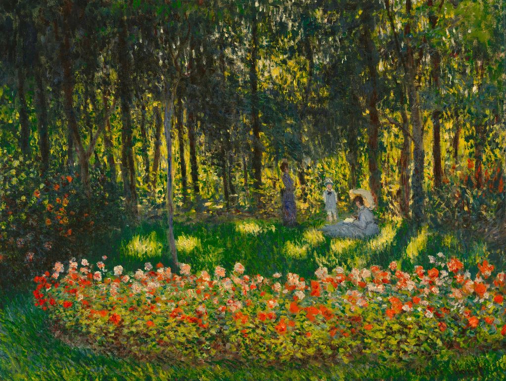 In The Garden, The Artist's Family by  Claude Monet. 