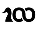 Black silhouette combining a duck and infinity symbol.